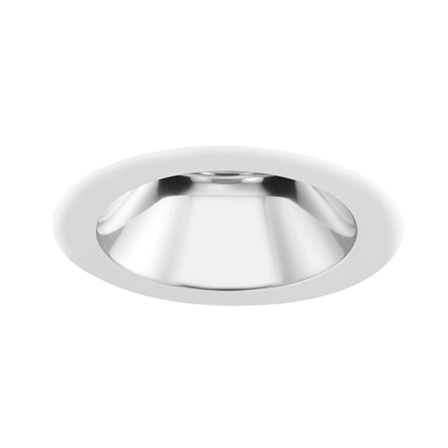 Juno Aculux Recessed Lighting 4017NC-SFWH 3-1/4" Hyperbolic LED Downlight, Self Flanged Reflector, Clear Alzak Reflector, White Flange