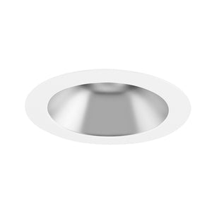 Juno Aculux Recessed Lighting 4017NHZ-SFWH 3-1/4" Hyperbolic LED Downlight, Self Flanged Reflector, Haze Alzak Reflector, White Flange