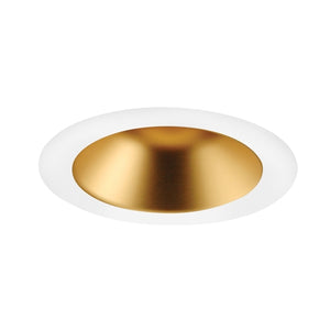 Juno Aculux Recessed Lighting 4017NWHZ-SFWH 3-1/4" Hyperbolic LED Downlight, Self Flanged Reflector, Wheat Haze Alzak Reflector, White Flange