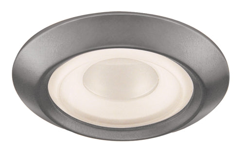 Juno Recessed Lighting 4102-SC (4102 SC) 4" Line Voltage Frosted Regressed Perimeter Glass Lensed Trim, Satin Chrome Trim