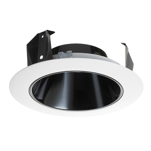 Juno Recessed Lighting 42LB-WH (42L BWH) 4" Adjustable Downlight Cone Trim, Black Reflector White Trim