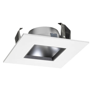 Juno Recessed Lighting 42LSQ-HZ-WH (42LSQ HZWH) 4" Adjustable Downlight Square Cone Trim, Haze Reflector White Trim