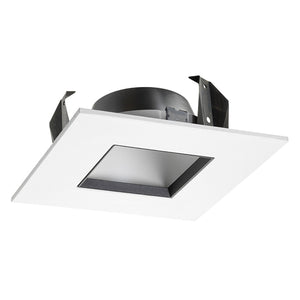 Juno Recessed Lighting 42LSQ-W-WH (42LSQ WWH) 4" Adjustable Downlight Square Cone Trim, White Reflector White Trim