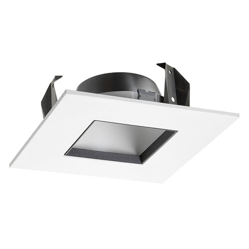 Juno Recessed Lighting 42LSQ-W-WH (42LSQ WWH) 4" Adjustable Downlight Square Cone Trim, White Reflector White Trim
