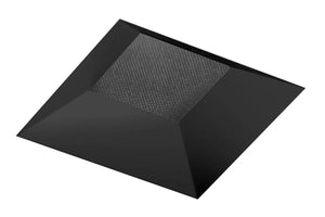 Juno Aculux Recessed Lighting 4301SQ-BL-FM 3-1/4" Line Voltage, Low Voltage, LED Square Downlight Adjustable Regressed Pinhole Flush Mount, Black Alzak Reflector, Black Trim
