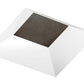 Juno Aculux Recessed Lighting 4301SQ-WH-FM 3-1/4" Line Voltage, Low Voltage, LED Square Downlight Adjustable Regressed Pinhole Flush Mount, Black Alzak Reflector, White Trim