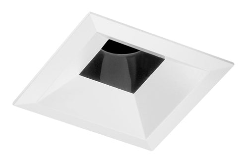 Juno Aculux Recessed Lighting 4302SQ-WH 3-1/4" Line Voltage, Low Voltage, LED Square Downlight Regressed Pinhole, Black Alzak Reflector, White Trim