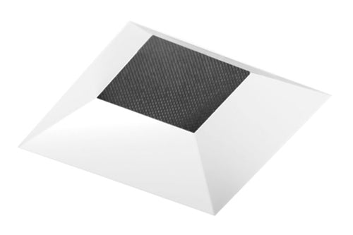 Juno Aculux Recessed Lighting 4302SQ-WH-FM 3-1/4" Line Voltage, Low Voltage, LED Square Downlight Regressed Pinhole Flush Mount, Black Alzak Reflector, White Trim