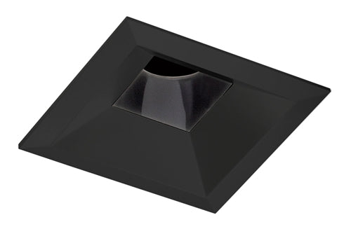 Juno Aculux Recessed Lighting 4307SQ-BL 3-1/4" Line Voltage, Low Voltage, LED Square Downlight Regressed, 1-1/4" Pinhole Black Alzak Reflector, Black Trim