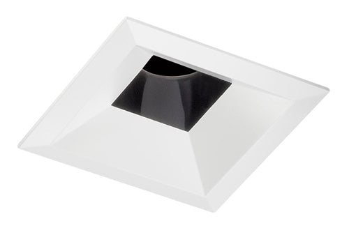 Juno Aculux Recessed Lighting 4307SQ-WH 3-1/4" Line Voltage, Low Voltage, LED Square Downlight Regressed, 1-1/4" Pinhole Black Alzak Reflector, White Trim