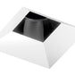 Juno Aculux Recessed Lighting 4307SQ-WH-FM 3-1/4" Line Voltage, Low Voltage, LED Square Downlight Regressed, 1-1/4" Pinhole Black Alzak Reflector, Flush Mount White Trim