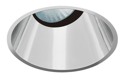 Juno Aculux Recessed Lighting 430NC-FM 3-1/4" Line Voltage, Low Voltage, LED Downlight 20 Degree Angle Cut Lensed, Clear Alzak Reflector, Flush Mount Trim