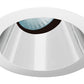 Juno Aculux Recessed Lighting 430NC-SFWH 3-1/4" Line Voltage, Low Voltage, LED Downlight 20 Degree Angle Cut Lensed, Clear Alzak Reflector, Self Flanged Trim