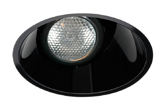 Juno Aculux Recessed Lighting 431NB-SF (3AC BS SF WET) 3-1/4" Line Voltage, Low Voltage, LED Downlight Angle Cut Lensed, Black Alzak Reflector, Self Flanged Trim