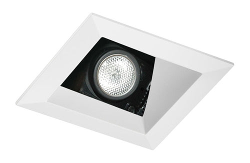 Juno Aculux Recessed Lighting 431SQW-SF 3-1/4" Line Voltage, Low Voltage, LED Square Downlight Angle Cut Lensed Reflector Self Flanged, White Trim