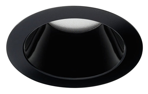 Juno Aculux Recessed Lighting 432NB-SFWH (3DP BS WHSF WET) 3-1/4" Line Voltage, Low Voltage, LED Downlight Lensed Black Alzak Cone, Self Flanged White Trim