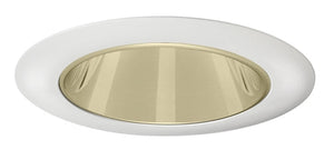 Juno Aculux Recessed Lighting 432NG-WH 3-1/4 Line Voltage, Low Voltage, LED Downlight Lensed, Gold Alzak Reflector, White Trim