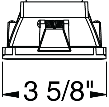 Juno Aculux Recessed Lighting 432SQW-FM 3-1/4" Line Voltage, Low Voltage, LED Square Downlight Lensed Reflector Flush Mount, White Trim