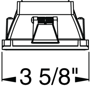 Juno Aculux Recessed Lighting 432SQW-FM 3-1/4" Line Voltage, Low Voltage, LED Square Downlight Lensed Reflector Flush Mount, White Trim