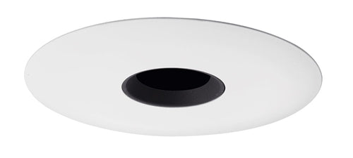 Juno Aculux Recessed Lighting 4331N-WH 3-1/4" Adjustable Lensed Pinhole Line Voltage, Low Voltage, LED, Black Alzak Reflector, White Trim