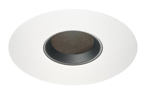 Juno Aculux Recessed Lighting 4331N-WH-FM 3-1/4" Adjustable Lensed Pinhole Flush Mount, Line Voltage, Low Voltage, LED, Black Alzak Reflector, White Trim