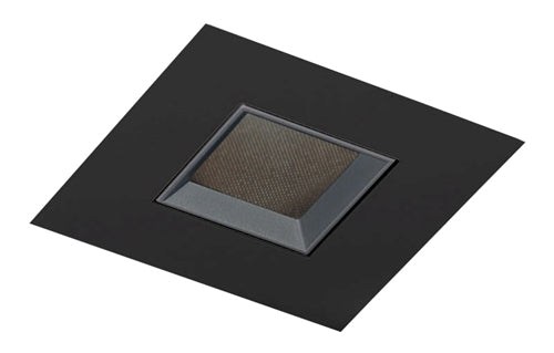 Juno Aculux Recessed Lighting 4331SQ-BL-FM 3-1/4" Line Voltage, Low Voltage, LED Square Downlight Lensed Pinhole Flush Mount, Black Alzak Reflector, Black Trim