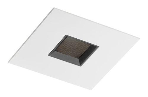 Juno Aculux Recessed Lighting 4331SQ-WH 3-1/4" Line Voltage, Low Voltage, LED Square Downlight Lensed Pinhole, Black Alzak Reflector, White Trim