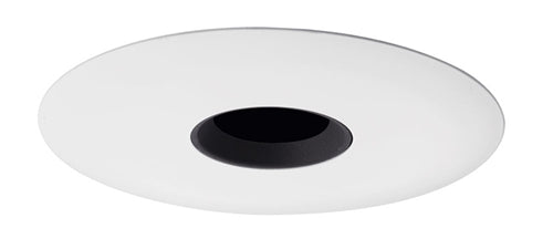 Juno Aculux Recessed Lighting 4332N-WH 3-1/4" Lensed Pinhole Line Voltage, Low Voltage, LED, Black Alzak Reflector, White Trim