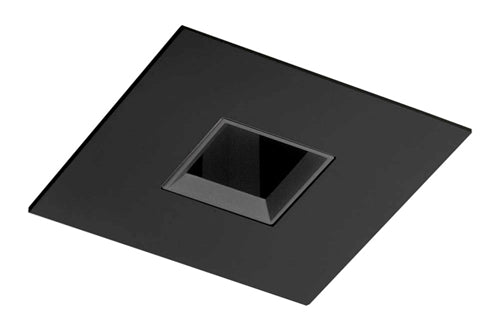 Juno Aculux Recessed Lighting 4337SQ-BL 3-1/4" Line Voltage, Low Voltage, LED Square Downlight, 1-1/4" Pinhole Black Alzak Reflector, Black Trim