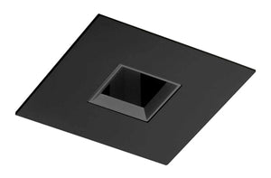 Juno Aculux Recessed Lighting 4337SQ-BL 3-1/4" Line Voltage, Low Voltage, LED Square Downlight, 1-1/4" Pinhole Black Alzak Reflector, Black Trim