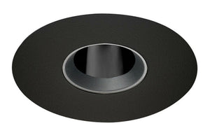 Juno Aculux Recessed Lighting 433N-BL-FM 3-1/4" Adjustable 1-1/4" Line Voltage, Low Voltage, LED Flush Mount Pinhole Black Alzak Reflector, Black Trim