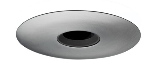 Juno Aculux Recessed Lighting 433N-SC 3-1/4" Adjustable 1-1/4" Line Voltage, Low Voltage, LED Pinhole Black Alzak Reflector, Satin Chrome Trim