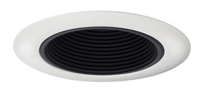 Juno Aculux Recessed Lighting 434NB-WH (3DBAF B WHR) 3-1/4" Low Voltage, LED Deep Downlight Baffle, Black Baffle White Trim