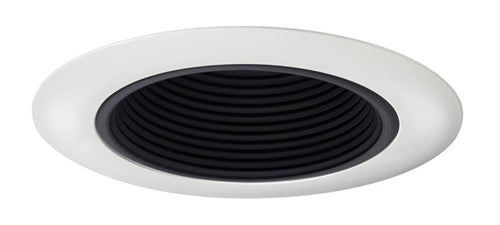 Juno Aculux Recessed Lighting 434NB-WH (3DBAF B WHR) 3-1/4" Low Voltage, LED Deep Downlight Baffle, Black Baffle White Trim