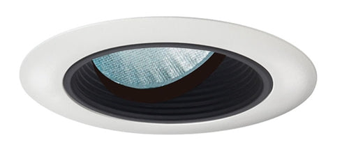 Juno Aculux Recessed Lighting 435NB-WH 3-1/4" Low Voltage Angle-Cut Baffle, Black Baffle White Trim