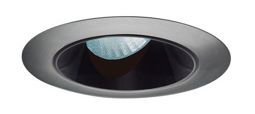 Juno Aculux Recessed Lighting 436NB-SC 3-1/4" Line Voltage, Low Voltage, LED Slot Angle Cut , Black Alzak Reflector, Satin Chrome Trim