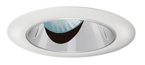 Juno Aculux Recessed Lighting 436NC-WH 3-1/4" Line Voltage, Low Voltage, LED Slot Angle Cut , Clear Alzak Reflector, White Trim