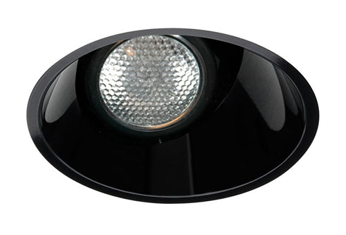 Juno Aculux Recessed Lighting 438NB-FM (3AC BS FM) 3-1/4" Low Voltage, LED Angle Cut Flush Mount, Black Alzak Trim