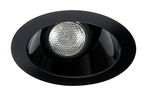 Juno Aculux Recessed Lighting 438NB-SF (3AC BS SF) 3-1/4" Low Voltage, LED Angle Cut , Black Alzak Reflector, Self Flanged Trim