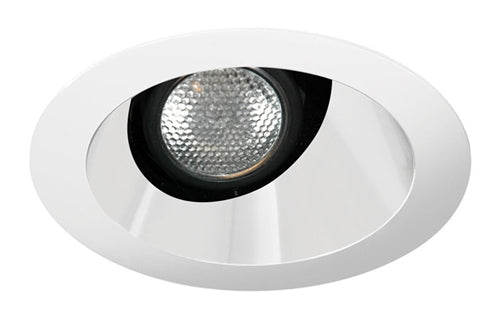 Juno Aculux Recessed Lighting 438NC-SFWH (3AC CS WHSF) 3-1/4" Low Voltage, LED Angle Cut , Clear Reflector, White Ring, Self Flanged Trim