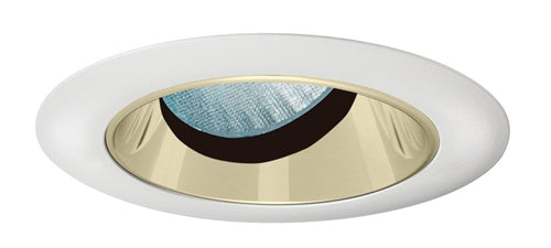 Juno Aculux Recessed Lighting 438NG-WH 3-1/4" Low Voltage, LED Angle Cut Gold Alzak Reflector, White Trim
