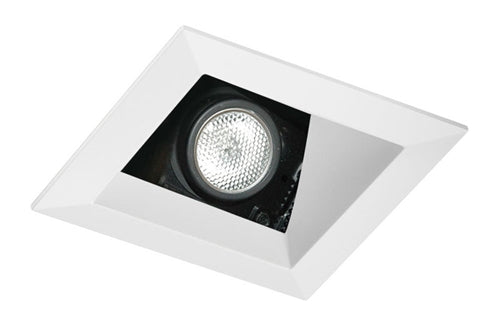 Juno Aculux Recessed Lighting 438SQW-SF 3-1/4" Line Voltage, Low Voltage, LED Square Angle Cut Reflector Self Flanged Square Downlight, White Trim