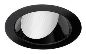 Juno Aculux Recessed Lighting 439NB-SFWH 3-1/4" Line Voltage, Low Voltage, LED Downlight Lensed Wall Wash, Black Alzak Reflector, Self Flanged White Trim