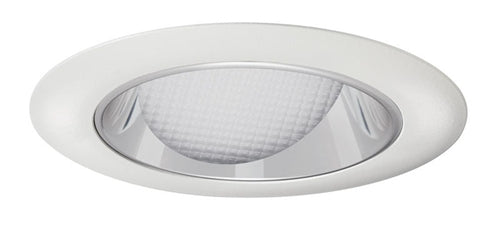 Juno Aculux Recessed Lighting 439NC-WH 3-1/4" Line Voltage, Low Voltage, LED Downlight Lensed Wall Wash, Clear Alzak Reflector, White Trim