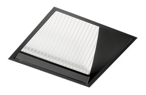 Juno Aculux Recessed Lighting 439SQBHZ-FM 3-1/4" Line Voltage, Low Voltage, LED Lensed Wall Wash Reflector Square Downlight, Black Haze Flush Mount Trim