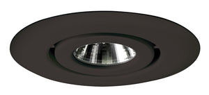 Juno Recessed Lighting 440-BL (440 BL) 4" Line Voltage, Low Voltage, Flush Gimbal Ring Trim, GU10 Base, Black Trim