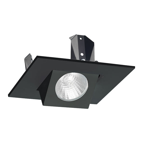 Juno Recessed Lighting 440SQ-BL (440SQ BL) 4" Low Voltage Square Adjustable Flush Gimbal Downlight Trim, Black Trim