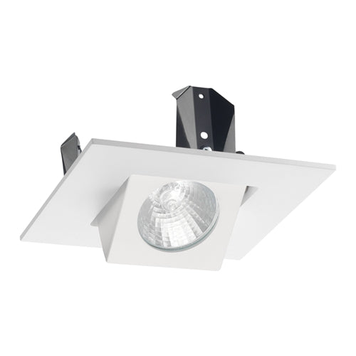 Juno Recessed Lighting 440SQ-WH (440SQ WH) 4" Low Voltage Square Adjustable Flush Gimbal Downlight Trim, White Trim