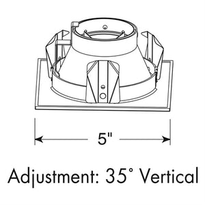 Juno Recessed Lighting 441SQ-W-WH (441SQ WWH) 4" Low Voltage Square Lensed Downlight Shower Trim, White Trim