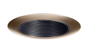 Juno Recessed Lighting 444B-ABZ (444 BABZ) 4" Low Voltage Adjustable Baffle Trim, Black Baffle, Aged Bronze Trim